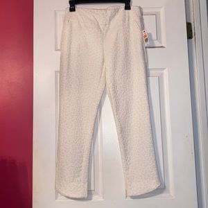 Crown & Ivy Cream Leopard Print Pants